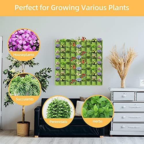 LITLANDSTAR Hanging Vertical Wall Planter, 72 Pockets, 100cm x 100cm, - Image 5