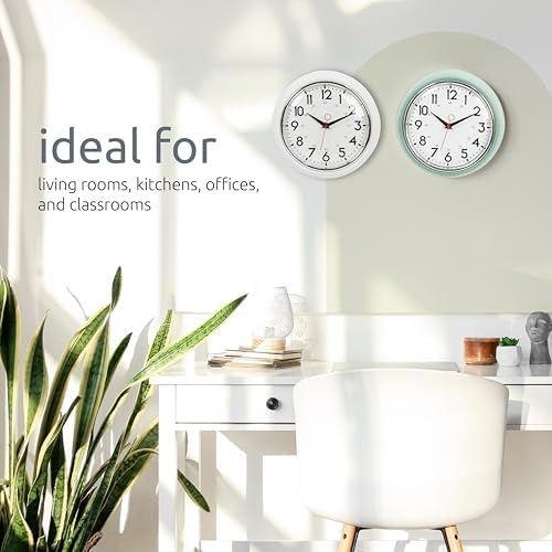 Kiera Grace Retro Wall Clock, Silent Non-Ticking Design, Battery Operated - Image 7