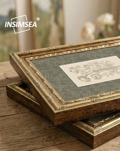 InSimSea Vintage Floral Wall Art, Sketch Sage Green Botanical Canvas Print - Image 2