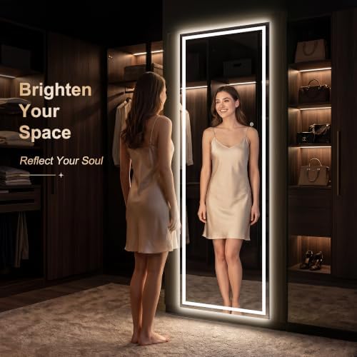 Delma LED Full Length Mirror, Dimmable & 3 Color Lighting, - Image 2