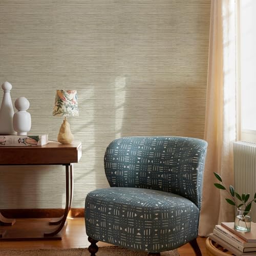 HueBurst Grasscloth Peel and Stick Wallpaper 17.3" x 118" Renter Friendly - Image 2
