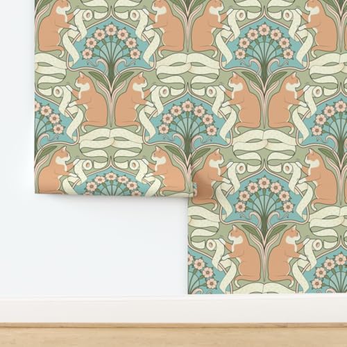 Spoonflower Whimsical Art Peel and Stick Wallpaper - Image 4
