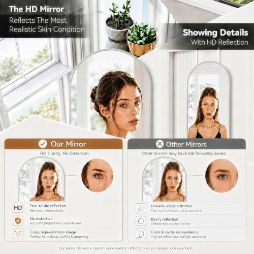 SCWF-GZ 47x14 Full Length Mirror Over the Door Hang or Wall Mounted Silver - Image 5