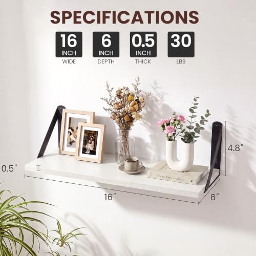 Wall Shelves 6 Inch Deep, 16 x 6 Set of 2 - Image 3
