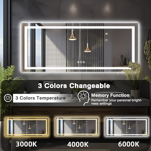 EchosLife 96"x36" Large LED Bathroom Mirror - Image 5