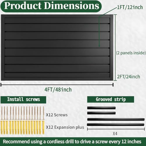 Slat Wall Paneling 4x2 ft Garage Organizer Storage Systems, Heavy Duty PVC - Image 2