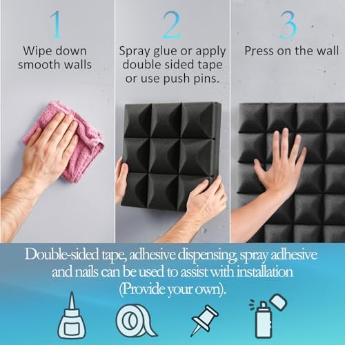 JBER 24 Pack Acoustic Foam Panels, Mushroom Soundproofing Studio foam - Image 6