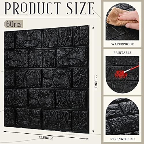 Colarr 60 Pcs 58 Sq ft 3D Wall Panels Peel and Stick - Image 2