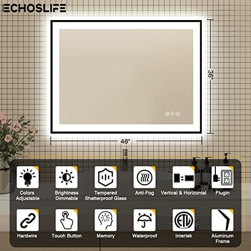 EchosLife 48x36 LED Bathroom Mirrors - Image 2