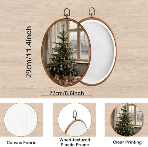 KSDUT Vintage Antique Christmas Tree Oval Wall Art 8.6"x11.4" - Image 7