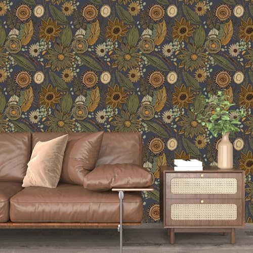 Laatse Boho Wallpaper Peel and Stick 17.5"x393", Haze Blue Contact Paper - Image 5