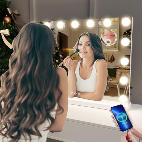 Gvnkvn Vanity Mirror with Lights Lighted Makeup Mirror with 15 Dimmable LED - Image 2