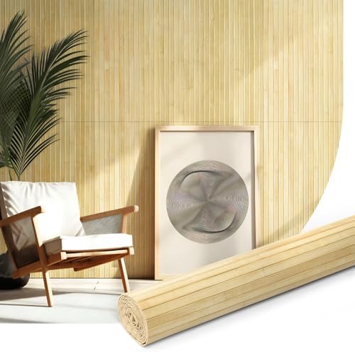 AMZDEPOT Natural Bamboo Wall Panel, 48 x 96 Inch by AMZDEPOT