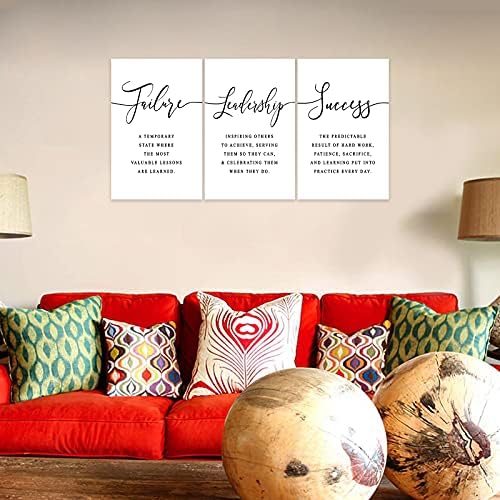 3 Piece Inspirational Canvas Wall Art, Quotes Motivational Mindset Print - Image 4