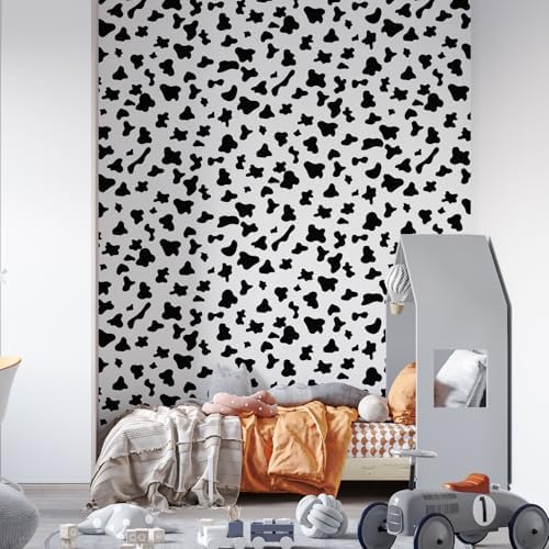 Black and White Spots Contact Paper Cow Printed Peel and Stick Wallpaper - Image 6