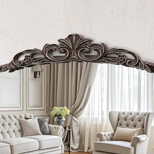 Micasso Vintage Bronze Arched Mirror: 32"x24" Baroque Antique Vanity Mirror - Image 5