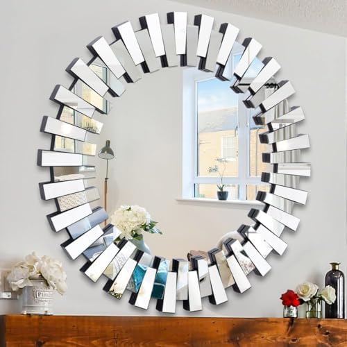 Chende Round Mirrors for Wall Decor, Modern Decorative Wall Mirror for Entryway by ChendeMirror