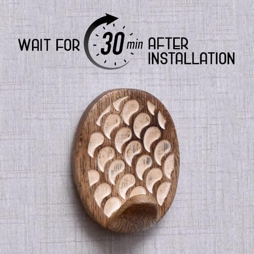 Indian Shelf 24 Piece Wooden Adhesive Wall Hooks - Image 3