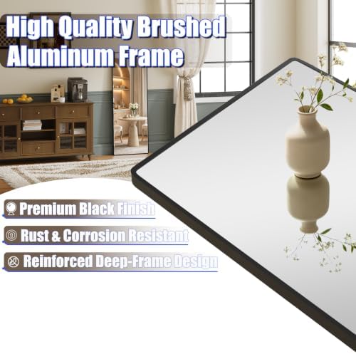 Krymnar 57"x21" Rectangle Full Length Mirror, HD Shatterproof Glass & - Image 6