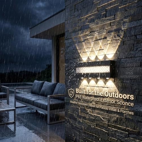 10 Pack LED Wall Sconce, 3000K Warm White IP65 - Image 4
