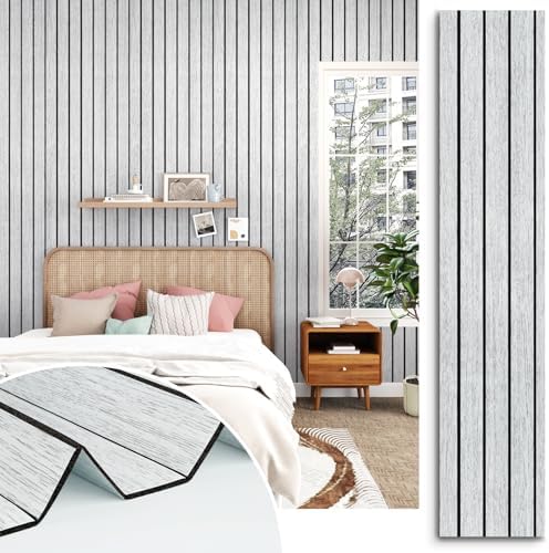 Wood Slat Panel for Interior Wall Decor Textured 3D Walls Paneling by STICKEEP