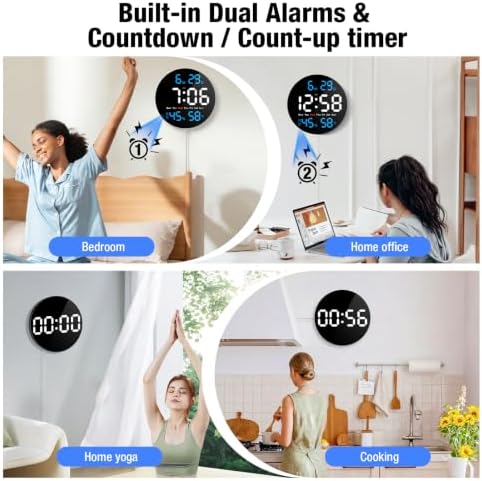 10 Inch Large Digital Wall Clock, LED Round Electric Clocks - Image 6
