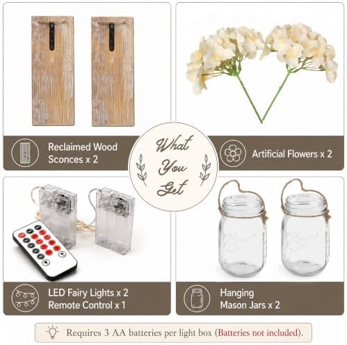 Rustic Mason Jar Sconces Wall Decor, Rustic Brown - Image 3