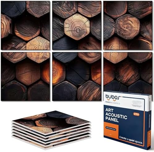 6 Pack Art Acoustic Wall Panels, 70.8”x47.2”Self Adhesive by BUBOS