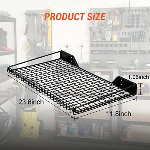 Wallmaster Garage Wall Shelves 23.6"x11.8" Wall Mount Metal Shelves 2 Pack - Image 3