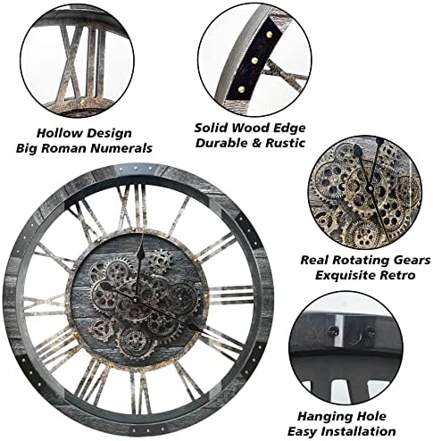 27" Real Moving Gears Large Wall Clock - Image 2