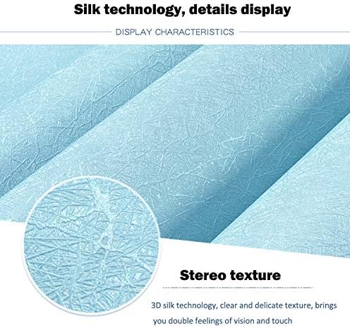 MelunMer Blue Silk Wallpaper Peel and Stick Removable Textured 15.7"x393" - Image 6