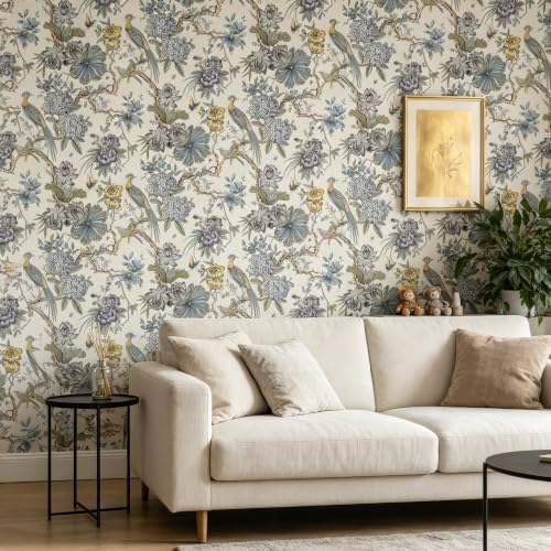 Peel and Stick Wallpaper for Bedroom Badroom Vintage Bird Floral Botanical - Image 2