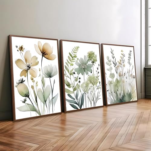 tgguytiy Sage Green Botanical Posters Set of 3 – Boho Floral Wall Art Prints - Image 2