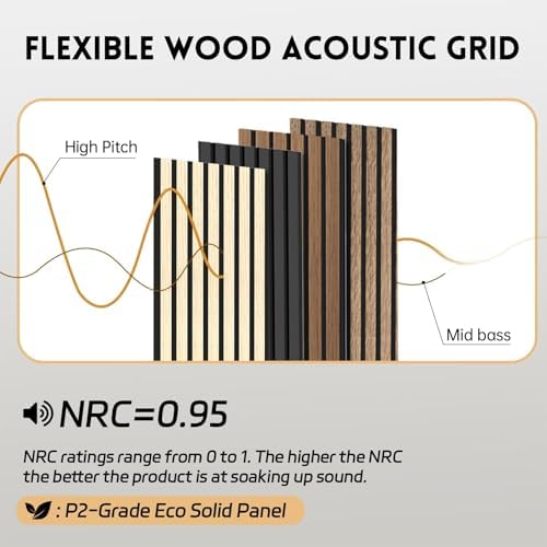 RITOLLO 4 Pack Wood Panels for Wall, 90.55"×12.6" Wood Slat Acoustic Panels for - Image 4