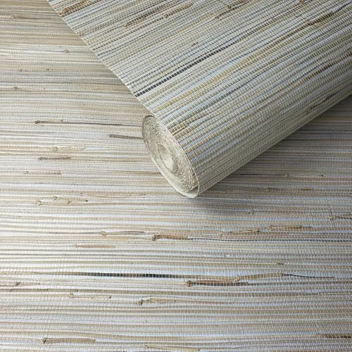 Light Gray Beige Real Natural grasscloth Wallpaper Grass Cloth - Image 3