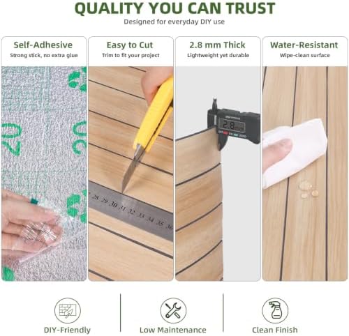 Elvone Peel and Stick PVC Slat Wood Wall Panel - Image 7