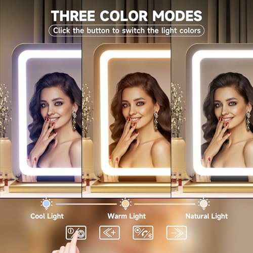 Hasipu Vanity Mirror with Lights and Bluetooth Speaker, Lighted Makeup Mirror - Image 5