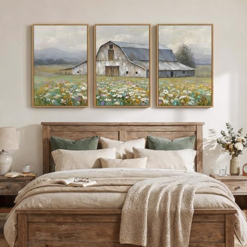 Framed Farmhouse Landscape Wall Art - Image 2
