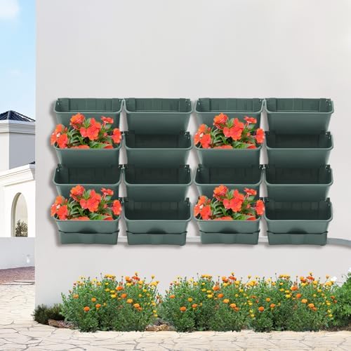 Wall Mounted Vertical Planter 20 Pots, Self Watering Wall Planter - Image 3