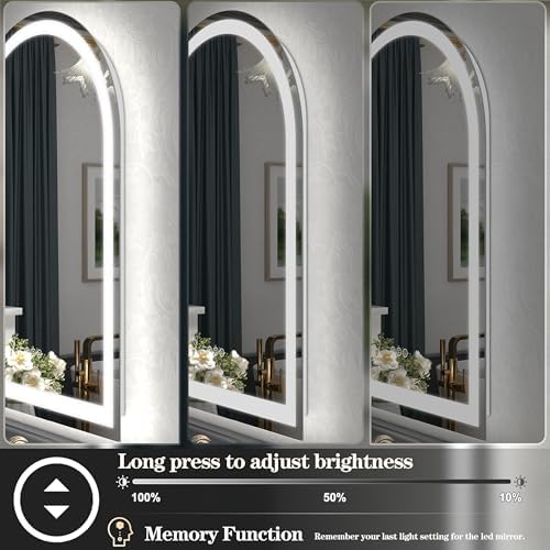 30x40 Inch Arch LED Bathroom Vanity Mirror - Image 3