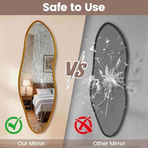 Irregular Full Length Mirror, Large Asymmetrical Wall Mounted Mirror - Image 3