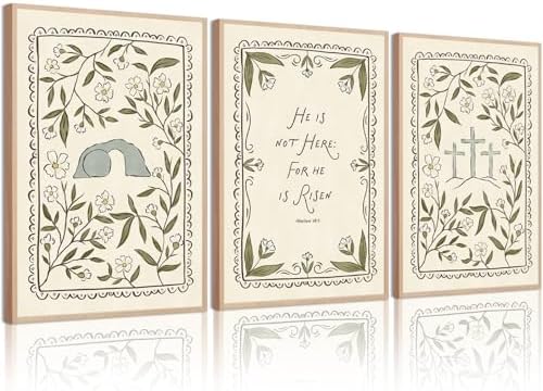 Christian Floral Wall Art Bible Verse Posters Scripture Flower Canvas Wall by Unknown