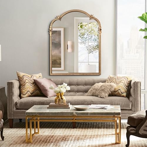 BAODANFU Baroque Arch Mirror for Wall, Decorative Accent Vanity Mirrors for - Image 7