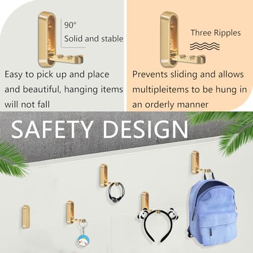4PCS Foldable Wall Hooks, Heavy Duty Zinc Alloy Flip-Down Coat Hooks - Image 5