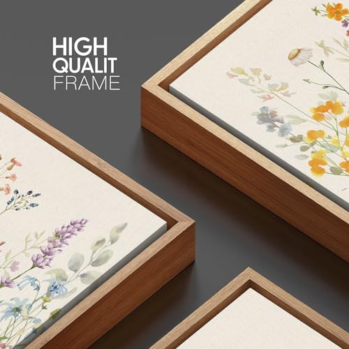FWIEXA Floral Canvas Wall Art, Framed Wildflower Pictures Wall Decor, Large - Image 6