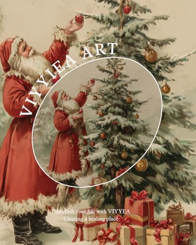 VIYYIEA Gold Framed Wall Art, Santa Claus and Tree - Image 7