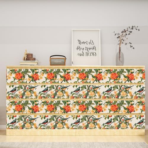 Danodoi Orange Vintage Bird and Stick Wallpaper 17.5" x 393" - Image 3