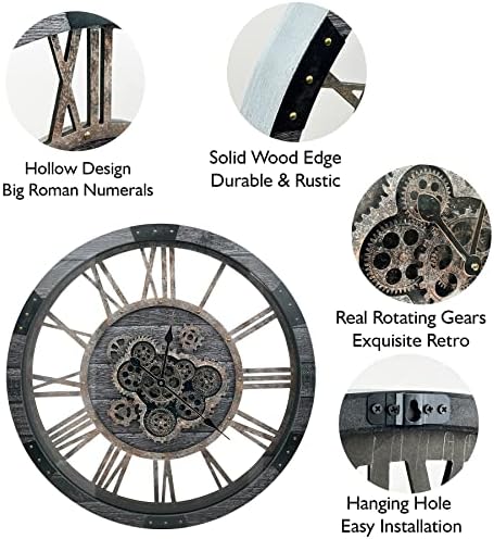 30" Large Moving Gears Wall Clock - Image 4