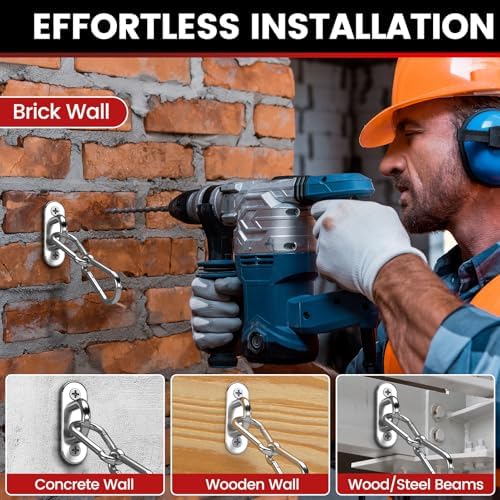 sprookber 304 Stainless Steel Pad Eye Snap Hook, M6 Ceiling Hook 800Lb - Image 6