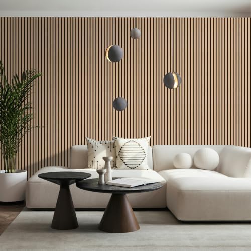 Peel and Stick Oak Slat 3D Wall Panels 4"x98", Wood Acoustic Accent - Image 4
